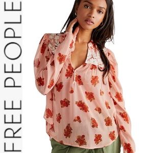 NWOat Free People Patricia Embroidered Blouse xs